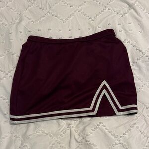 Elegant Burgundy Skirt with Silver Accents